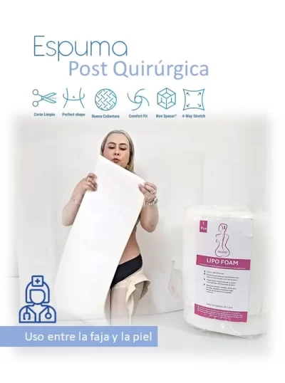 Espuma médica de alta densidad, usada en quirófanos reales.