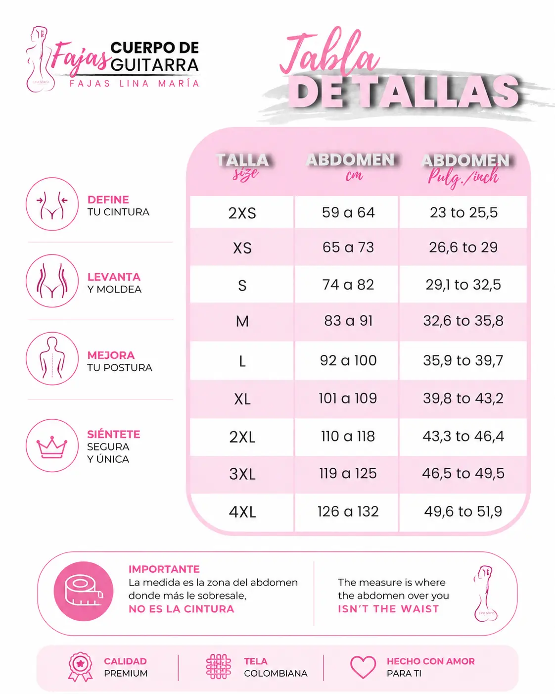 Fajas Lina Maria Cuerpo de Guitarra